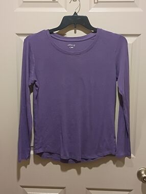 BCG Women's Long Sleeve Crewneck Tee in a purple color size Large